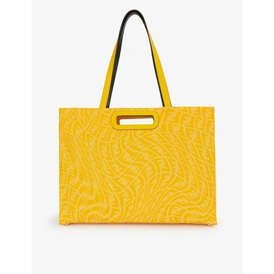 Shop Fendi Mimosa Logo-print Jacquard Tote Bag