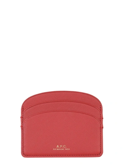 Shop Apc A.p.c. Demi Lune Cardholder In Red