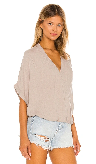 Shop Bobi Beach Crepe Top In Taupe