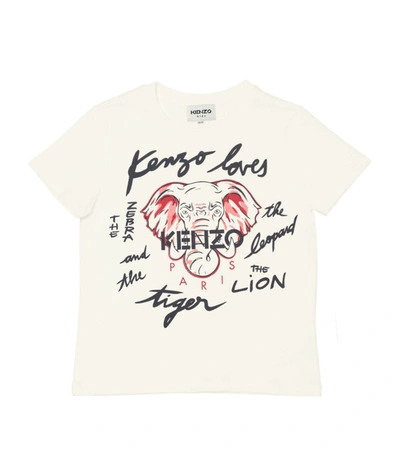 Shop Kenzo Elephant T-shirt (2-14 Years) In White