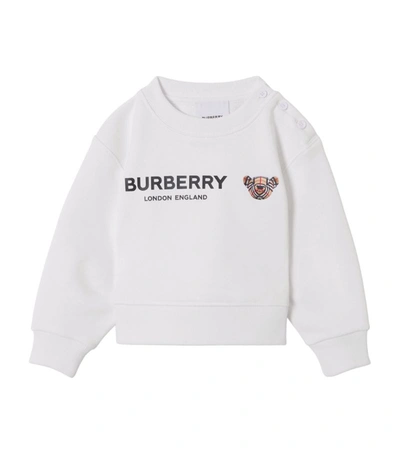 Shop Burberry Kids Thomas Bear Sweatshirt (6-24 Months) In White