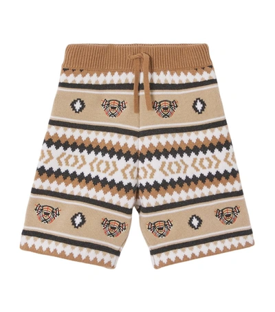 Shop Burberry Kids Wool-cashmere Fair Isle Shorts (3-14 Years) In Brown