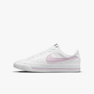 Shop Nike Court Legacy Big Kids' Shoes In White,pink Foam
