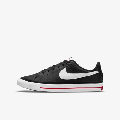 Shop Nike Court Legacy Big Kids' Shoes In Black,university Red,white