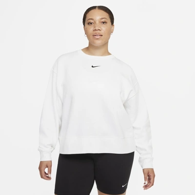 Shop Nike Sportswear Collection Essentials Women's Oversized Fleece Crew In White,black