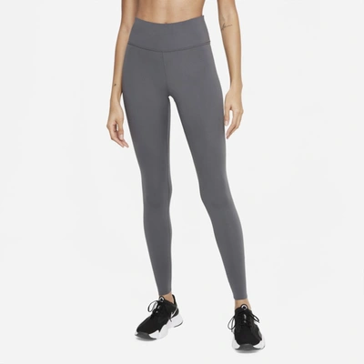 Shop Nike One Luxe Women's Mid-rise Leggings In Iron Grey,clear