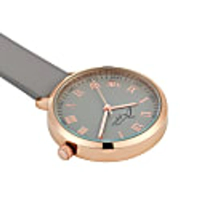 Bermuda Watch Company Annie Apple Meraki Rose Gold Grey Leather Nurse Fob