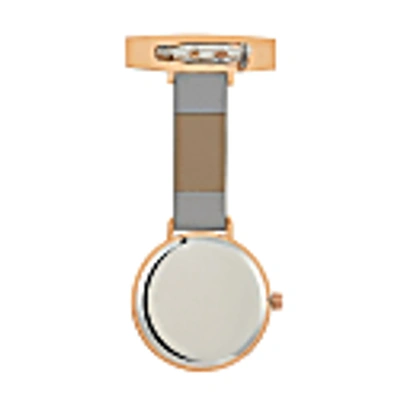 Bermuda Watch Company Annie Apple Meraki Rose Gold Grey Leather Nurse Fob