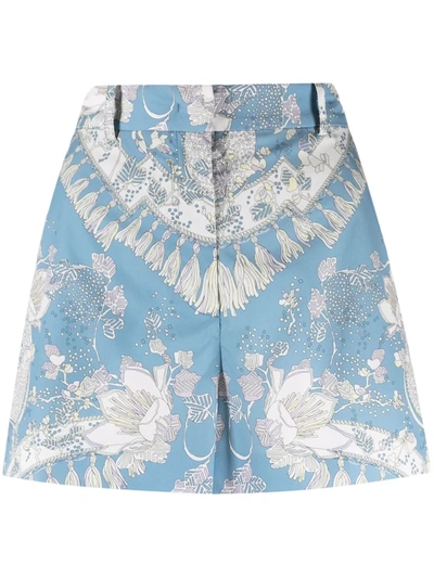 Shop Emilio Pucci Rugiada-print Shorts In Blue