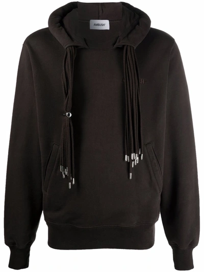 Ambush Embroidered Logo Multicord Cotton Hoodie In Braun