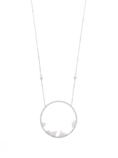 Shop Djula 18kt White Gold Circle Point Diamond Necklace In Silber