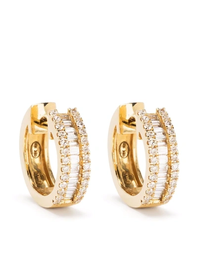 Shop Djula 18kt Yellow Gold Diamond Huggie Hoop Earrings