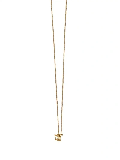 Shop Saint Laurent Ysl Twist Pendant Long Necklace In Gold