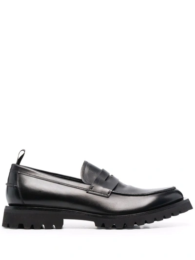 Shop Officine Creative Slip-on Chunky Leather Loafers In Schwarz