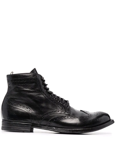 Officine Creative Anatomia Leather Lace-up Boots In Schwarz