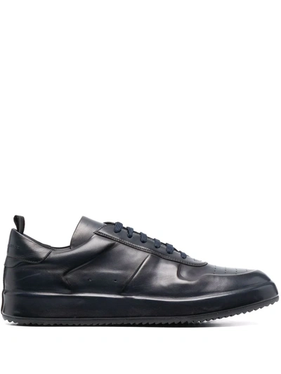 Shop Officine Creative Panelled Low-top Leather Sneakers In Blau