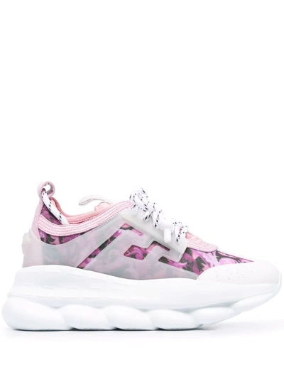 Versace Chain Reaction Chunky-sole Trainer Sneakers In Pink