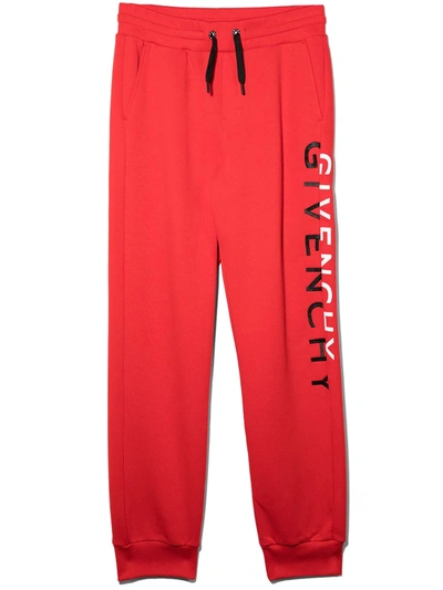 Shop Givenchy Logo-print Track Pants In Red