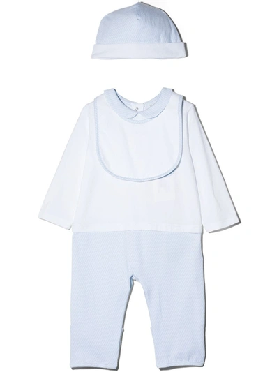 Shop Fendi Monogram-print Three-piece Pajama Set In Blue