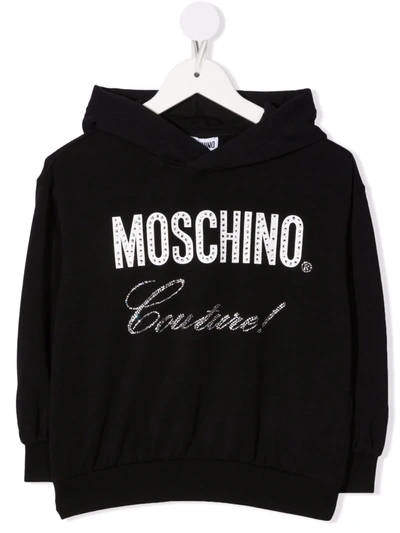 Shop Moschino Logo-print Hoodie In Black