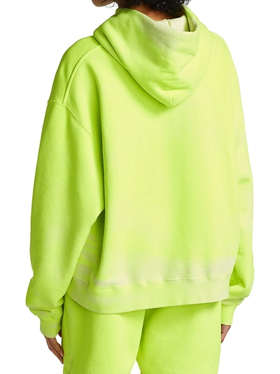 Shop Alexander Wang Garment-dye Neon Hoodie In Neon Celadine