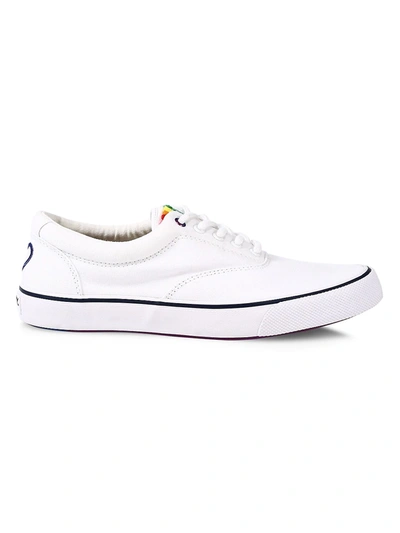 Shop Sperry Striper Cvo Pride Canvas Sneakers In White Multi