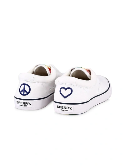 Shop Sperry Striper Cvo Pride Canvas Sneakers In White Multi