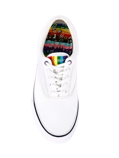 Shop Sperry Striper Cvo Pride Canvas Sneakers In White Multi