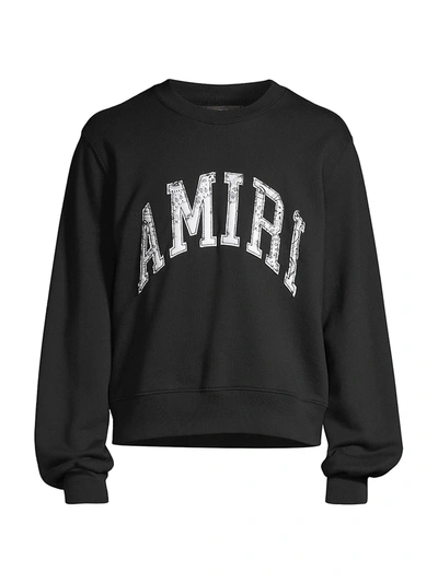 Shop Amiri Varsity Logo Sweatshirt In Black