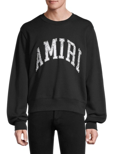 Shop Amiri Varsity Logo Sweatshirt In Black