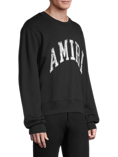 Shop Amiri Varsity Logo Sweatshirt In Black