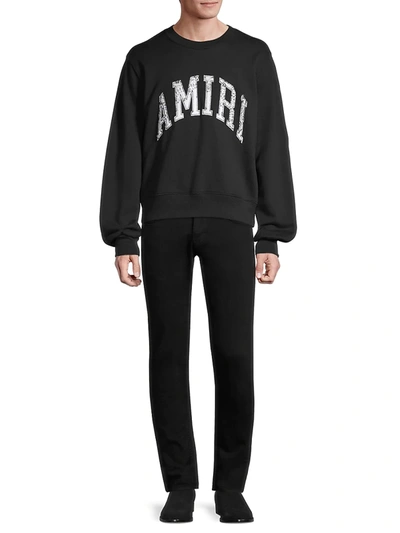 Shop Amiri Varsity Logo Sweatshirt In Black