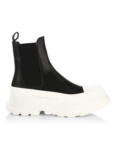 Shop Alexander Mcqueen Men's Tread Slick Chelsea Boots In Black White