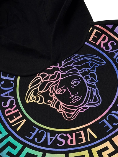 Shop Versace Little Girl's & Girl's Medusa-print Hoodie In Black Multi