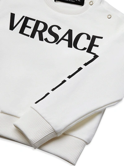 Shop Versace Baby's & Little Boy's Logo-print Sweatshirt In White Black