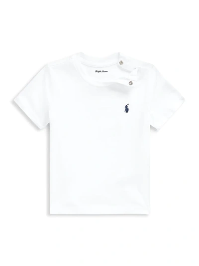 Shop Ralph Lauren Baby Boy's Cotton Jersey T-shirt In White