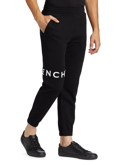Shop Givenchy Men's Slim-fit Embroidered Logo Joggers In Black