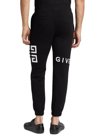 Shop Givenchy Men's Slim-fit Embroidered Logo Joggers In Black