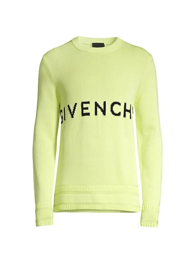 Shop Givenchy Men's 4g Crewneck Sweater In Yellow Black