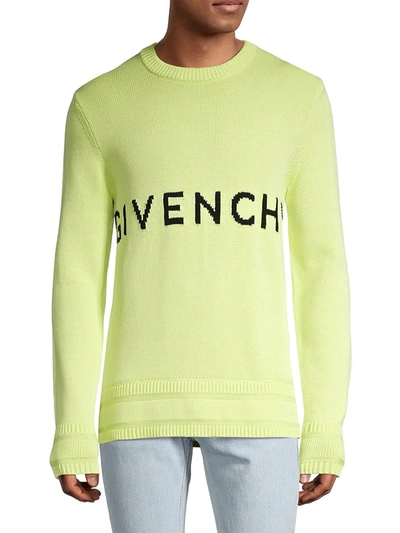 Shop Givenchy Men's 4g Crewneck Sweater In Yellow Black