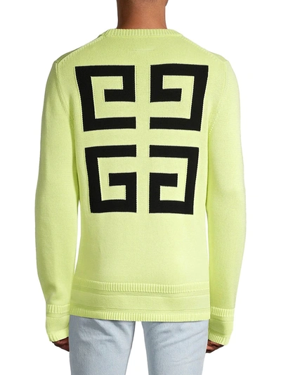 Shop Givenchy Men's 4g Crewneck Sweater In Yellow Black