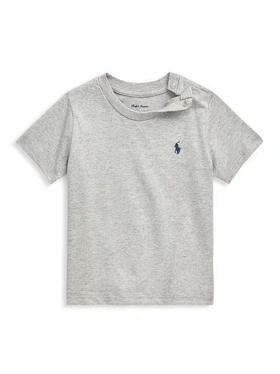 Shop Ralph Lauren Baby Boy's Cotton Jersey T-shirt In Heather Grey