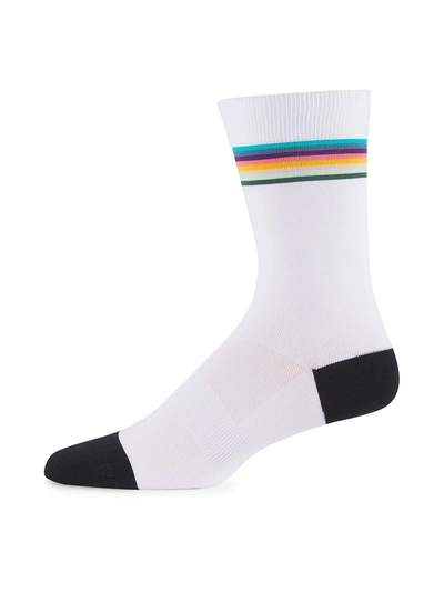 Shop Paul Smith Men's Striped Cycling Socks In White