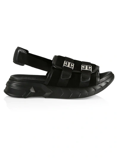 Shop Givenchy Marshmallow Slingback Sandals In Black