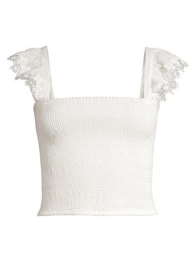 Shop Peixoto Women's Mariel Smocked Tank Top In White