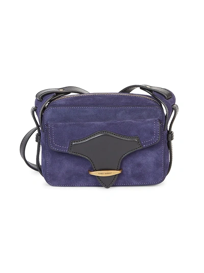 Shop Isabel Marant Wasy Suede Camera Bag In Dark Blue