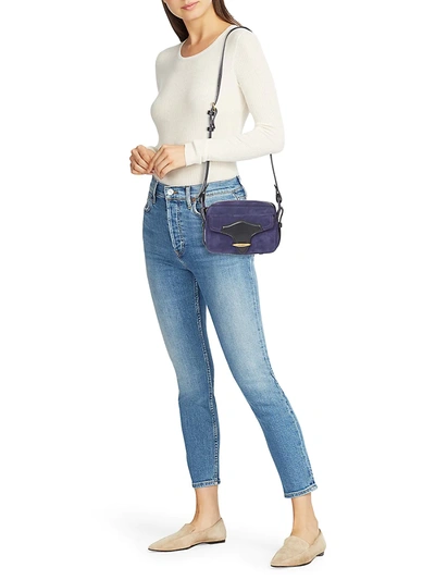 Shop Isabel Marant Wasy Suede Camera Bag In Dark Blue