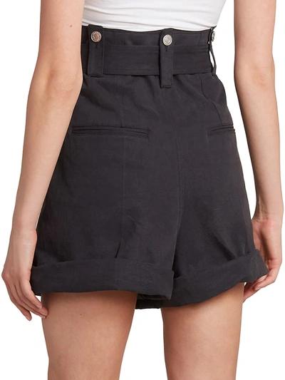 Shop Isabel Marant Delilaz Cotton High-waist Shorts In Black