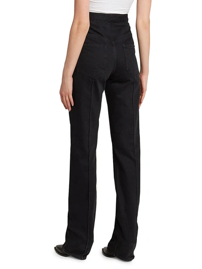 Shop Isabel Marant Lirokayo High-rise Denim Pants In Black