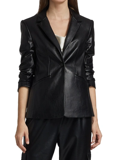 Shop Cinq À Sept Women's Kylie Faux Leather Jacket In Black